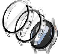 Case With Screen Protector For Samsung Galaxy Watch 7 44mm, Full Protective Case, Built-In High Sensitivity Tempered Glass Film, Pack Of 2 (Transparent)