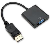 Case2go - Adaptateur DisplayPort vers VGA - plaqué or - 1080P - ABS - Noir