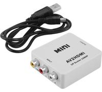 Case2go - Convertisseur Tulip vers HDMI - Adaptateur de câble audio et vidéo AV/Composite vers RCA vers HDMI - Adaptateur - ABS - Blanc