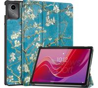 Case2go - Etui compatible avec Lenovo Tab M11 - Fonction Auto/Wake - Housse en simili cuir - Fleur blanche