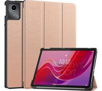 Case2go - Etui compatible avec Lenovo Tab M11 - Fonction Auto/Wake - Housse en simili cuir - Rose Gold