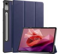 Case2go - Etui compatible avec Lenovo Tab P12 - Etui de livre avec triple pliage - Couverture en faux cuir - Bleu