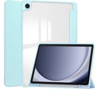 Case2go - Étui compatible avec Samsung Galaxy Tab A9 Plus (2023) - Étui trifold en acrylique avec porte-crayon - Couverture en acrylique - Bleu clair
