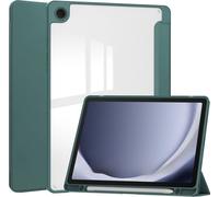 Case2go - Étui compatible avec Samsung Galaxy Tab A9 Plus (2023) - Étui trifold en acrylique avec porte-crayon - Couverture en acrylique - Vert foncé