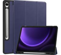 Case2go - Étui compatible avec Samsung Galaxy Tab S9 FE (2023) - Avec porte-crayon - Housse TPU - Bleu foncé