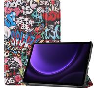 Case2go - Étui compatible avec Samsung Galaxy Tab S9 FE - Étui trois pièces - Housse TPU - Graffiti
