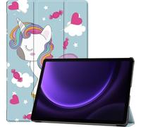 Case2go - Étui compatible avec Samsung Galaxy Tab S9 FE - Étui trois pièces - Housse TPU - Licorne
