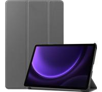 Case2go - Étui compatible avec Samsung Galaxy Tab S9 FE Plus - Étui trois pièces - Housse TPU - Gris