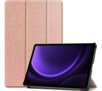 Case2go - Étui compatible avec Samsung Galaxy Tab S9 FE Plus - Étui trois pièces - Housse TPU - Or Rose