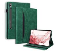 Case2go - Étui compatible avec Samsung Galaxy Tab S9/S9 FE - Avec porte-cartes - Housse en cuir PU - Vert