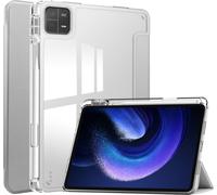 Case2go - Étui compatible avec Xiaomi Pad 6 / Pad 6 Pro - Étui trifold en acrylique avec porte-crayon - Couverture en acrylique - Gris