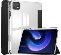 Case2go - Étui compatible avec Xiaomi Pad 6 / Pad 6 Pro - Étui trifold en acrylique avec porte-crayon - Housse en acrylique - Noir