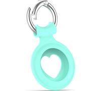 Case2go - Etui en silicone pour AirTag - Pendentif avec cœur - Porte-clés - Silicone - Turquoise