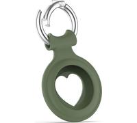 Case2go - Étui en silicone pour AirTag - Pendentif avec cœur - Porte-clés - Silicone - Vert