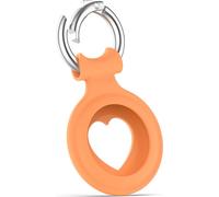Case2go - Etui en silicone pour AirTag - Pendentif en forme de coeur - Porte-clés - Silicone - Orange