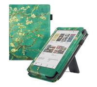 Case2go - Étui liseuse compatible avec Kobo Clara Colour/BW - Sleepcover - Fonction Auto/Réveil - Avec dragonne - Fleur blanche