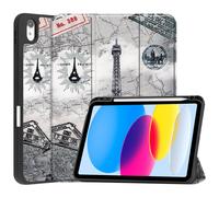 Case2go - étui pour tablette Apple iPad 10 10.9 (2022) etui Étui pour tablette Apple iPad 11 (2025) A16 / Apple iPad 10.9 (2022) - 11 Pouce - Couverture à trois volets avec porte-crayon - Protection u