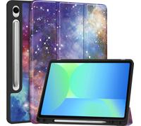 Case2go - étui pour tablette Apple iPad 10 10.9 (2022) etui Étui pour tablette Samsung Galaxy Tab S10 FE Plus (2025) - 10.9 Pouce - Couverture à trois volets avec porte-crayon - Protection ultime - Ga