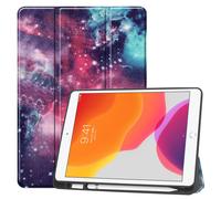 Case2go - étui pour tablette Apple iPad 10.2 (2019/2020/2021) housse Étui pour tablette Apple iPad 10.2 (2021/2020/2019) - 10.2 Pouce - Couverture à trois volets avec porte-crayon - Protection ultime