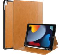 Case2go - étui pour tablette Apple iPad 10.2 coque Étui pour tablette Apple iPad 10.2 (2021/2020/2019) - 10.2 Pouce - Couverture d'entreprise - Protection ultime - Lumière Marron