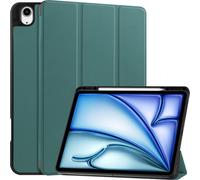Case2go - étui pour tablette Apple iPad Air 13 (2024) etui - Apple iPad Air 13 (2025) / iPad Air 13 (2024) - 13 Pouce - Mallette à trois volets - Protection ultime - Sombre Vert