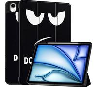 Case2go - étui pour tablette Apple iPad Air 13 (2024) etui - Apple iPad Air 13 (2025) / iPad Air 13 (2024) - 13 Pouce - Mallette à trois volets - Protection ultime - Don’t touch me
