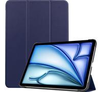 Case2go - étui pour tablette Apple iPad Air 13 (2024) etui Étui pour tablette Apple iPad Air 13 (2024/2025) - 13 Pouce - Mallette à trois volets - Protection ultime - Sombre Bleu
