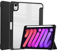 Case2go - étui pour tablette Apple iPad Mini 6 (2021) etui Étui pour tablette Apple iPad Mini 6 (2021) - 8.3 Pouce - Mallette à trois volets - Protection ultime - Noir