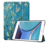 Case2go - étui pour tablette Apple iPad Mini 6 (2021) etui Étui pour tablette Apple iPad Mini 6 8.3 (2021) - 8.7 Pouce - Mallette à trois volets - Protection ultime - Blancte Fleur