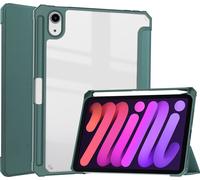 Case2go - étui pour tablette Apple iPad Mini 6 (2021) etui Étui pour tablette Apple iPad Mini 6 8.3 (2021) - 8.3 Pouce - Mallette à trois volets - Protection ultime - Vert