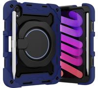 Case2go - étui pour tablette Apple iPad Mini 6 coque Étui pour tablette Apple iPad Mini 6 8.3 (2021) - 8.3 Pouce - Avec porte-crayon - Protection ultime - Sombre Bleu