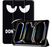 Case2go - étui pour tablette Apple iPad Pro 13 (2024) etui Étui pour tablette Apple iPad Pro 13 (2024) - 13 Pouce - Mallette à trois volets - Protection ultime - Don’t touch me