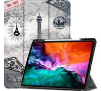Case2go - étui pour tablette Apple iPad Pro (2021) etui Étui pour tablette Apple iPad Pro 12.9 (2018/2020/2021) - 12.9 Pouce - Couverture à trois volets avec porte-crayon - Protection ultime - Eiffelt