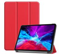 Case2go - étui pour tablette Apple iPad Pro (2021) etui Étui pour tablette Apple iPad Pro 12.9 (2018/2020/2021) - 12.9 Pouce - Mallette à trois volets - Protection ultime - Rouge