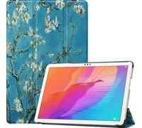 Case2go - Étui pour tablette compatible avec Huawei MatePad T 10S 10.1 inch (2020) - 10.1 Pouce - TPU couverture - Blancte Fleur