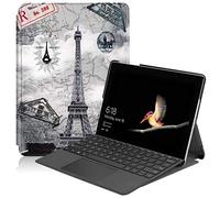 Case2go - Étui pour Tablette Compatible avec Microsoft Surface Go/Go 2 / Go 3 / Go 4 - avec Fonction Support - Similicuir Couverture - Tour Eiffel