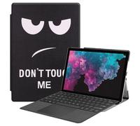 Case2go - Étui pour tablette compatible avec Microsoft Surface Pro 7 (12.3 Inch) - 12.3 Pouce - Cuir synthétique couverture - Don’t touch me