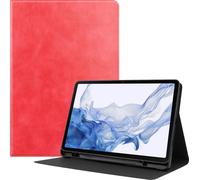 Case2go - Étui pour tablette compatible avec Samsung Galaxy Tab S8 (2022) - 11 Pouce - PU couverture - Rouge