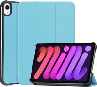 Case2go - étui pour tablette Étui pour iPad Mini 7 Étui pour tablette Apple iPad Mini 7 (2024) - 8.3 Pouce - Mallette à trois volets - Protection ultime - LumièreBleu