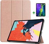 Case2go - étui pour tablette Étui pour tablette Apple iPad Air 5 10.9 (2020/2022) - 11 Pouce - Mallette à trois volets - Protection ultime - Rosé l'or