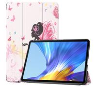 Case2go - étui pour tablette Étui pour tablette Huawei MatePad 10.4 (2020/2022) - 10.4 Pouce - Mallette à trois volets - Protection ultime - Flower Fairy