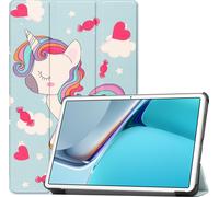 Case2go - étui pour tablette Étui pour tablette Huawei MatePad 11 - 11 Pouce - Mallette à trois volets - Protection ultime - Licorne