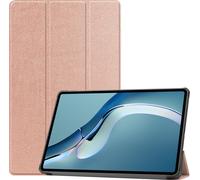 Case2go - étui pour tablette Étui pour tablette Huawei MatePad Pro 12.6 (2021) - 12.6 Pouce - Mallette à trois volets - Protection ultime - Rosé l'or