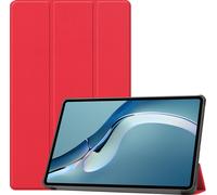 Case2go - étui pour tablette Étui pour tablette Huawei MatePad Pro 12.6 (2021) - 12.6 Pouce - Mallette à trois volets - Protection ultime - Rouge