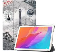 Case2go - étui pour tablette Étui pour tablette Huawei MatePad T 10S 10.1 inch (2020) - 10.1 Pouce - Mallette à trois volets - Protection ultime - Eiffeltoren