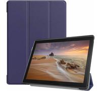 Case2go - étui pour tablette Étui pour tablette Lenovo Tab E10 10.1 inch (2019) - 10.1 Pouce - Mallette à trois volets - Protection ultime - Sombre Bleu