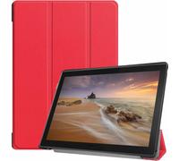 Case2go - étui pour tablette Étui pour tablette Lenovo Tab E10 10.1 inch (2019) - 10.1 Pouce - Mallette à trois volets - Protection ultime - Rouge