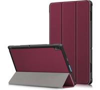 Case2go - étui pour tablette Étui pour tablette Lenovo Tab E10 10.1 inch (2019) - 10.1 Pouce - Mallette à trois volets - Protection ultime - Rouge
