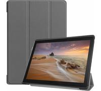 Case2go - étui pour tablette Étui pour tablette Lenovo Tab E10 10.1 inch (2019) - 10.1 Pouce - Mallette à trois volets - Protection ultime - Gris