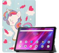 Case2go - étui pour tablette Étui pour tablette Lenovo Tab K10 10.3 (2021) - 10.3 Pouce - Mallette à trois volets - Protection ultime - Licorne